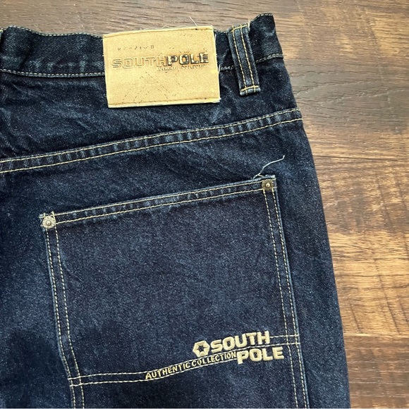 Vintage Y2K South Pole dark wash baggy skater denim jeans Sz 36 actual 35x32 - Picture 2 of 14